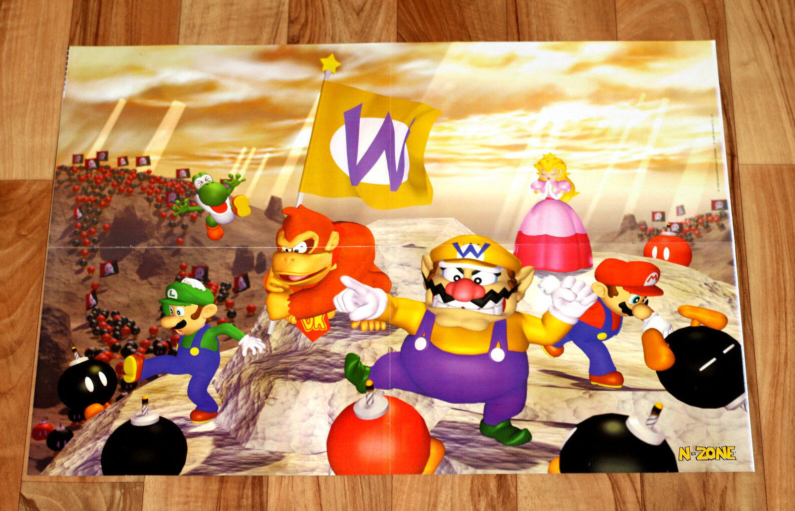 1998 Nintendo Wario Mario Donkey Kong Luigi Yoshi Zelda Very Rare Poster 58x42cm Tanie popularne