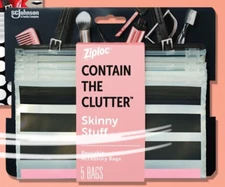 Ziploc Brand Chic Collection Skinny Stuff Accessory Bags (5 Bags) B55