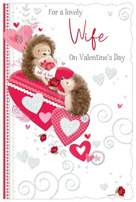 Valentinstag Karte - Frau - Igel - Glitzer - Aus heiterem Himmel Qualität NEU