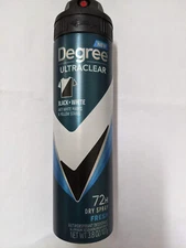 3 PACK Degree Ultraclear Antiperspirant Dry Spray, Black/White Fresh, 3.8 oz