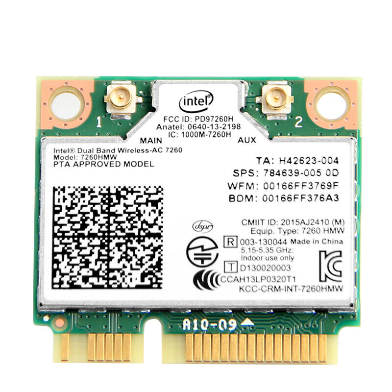 Intel Dual Band Wireless-AC 7260 2x2 Network plus Bluetooth adapter  (7260.HMWWB.R)