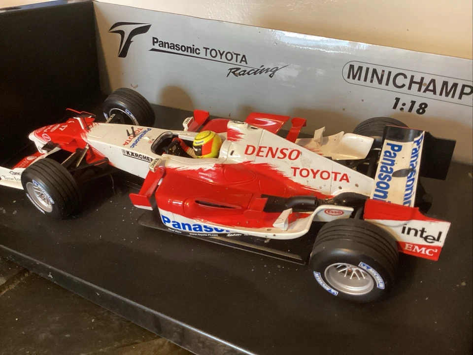 Mini Champs 1/18 Scale F1 Panasonic Toyora Racing TF105 R Schumacher 2005 - Image 4 of 4