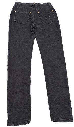 Balmain Paris Black Pantalon Denim Jeans Size 27x29.5 - Picture 6 of 9