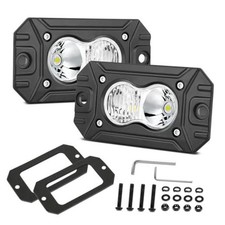 LED Pod Lights Flush Mount, 2PCS 4 Inch Off Road Driving Lights Flush White
