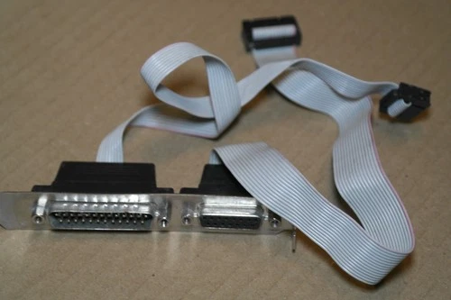 Game port DB15 female +DB25 COM RS-232 male ribbon cable bracket PC motherboards