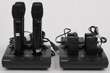 Shure 4 MXW2 Z10 Microphones  4 MXW1/O Z10 Transmitters with 2 MXWNCS4 Chargers