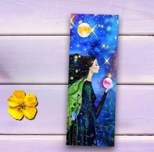Bookmark  - Mystical Girl Gazing At The Future, Gift for Book Readers and Women