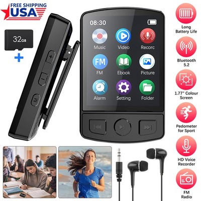 Support 128GB Bluetooth MP4/MP3 Player Lossless Music FM Radio Recorder Sport US