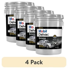 (4-Pack) Mobil Delvac Extreme 15W-40 Synthetic Diesel Engine Oil, 5 Gallon