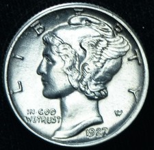 1927-D 10C Mercury Dime AU+ ~ 26242