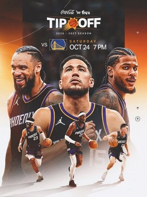 Phoenix vs Golden State 2026 Season Tip Off Basketball Poster