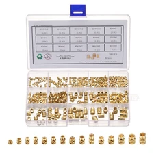 300pcs M2 M3 M4 M5 M6 Metric Threaded Inserts Brass Heat Set