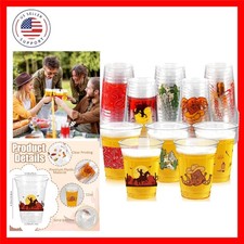 50Pcs Western Cowboy Plastic Cups,12 OZ Disposable Cowboy Themed Drinking Cup...