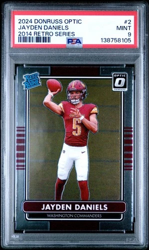2024 PANINI DONRUSS OPTIC 2014 RETRO SERIES #2 JAYDEN DANIELS ROOKIE RC PSA 9