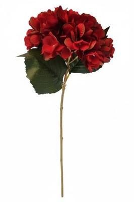 Red Artificial Hydrangea Stem Silk Flower Deep Red Faux Floral Wedding Decor