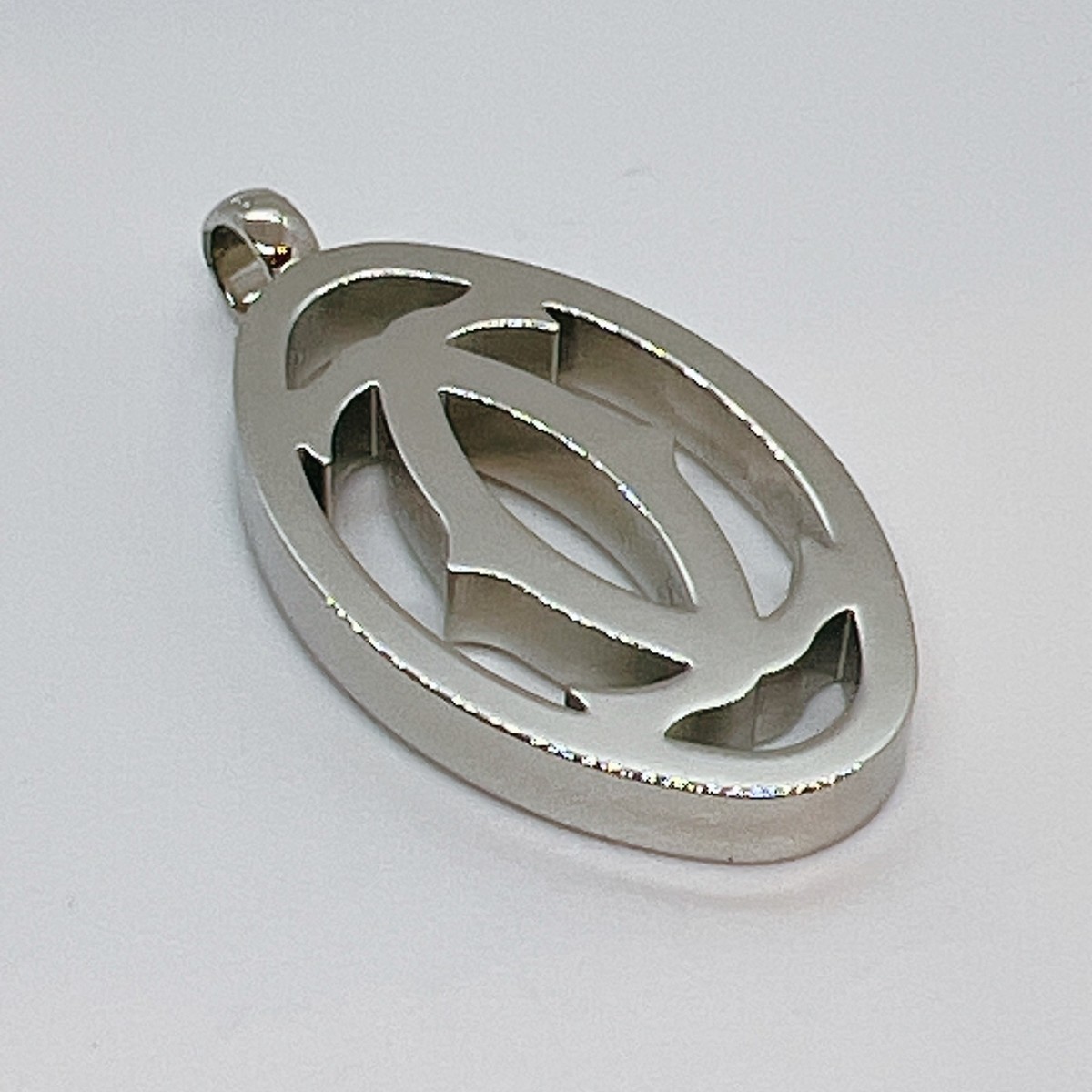Cartier 2C Silver Color Logo Charm Pendant Top Only Japan Near