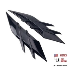 Car Fender Side Vents, Waterproof Air Wing Vent Trim Sticker, 2 PCS Black
