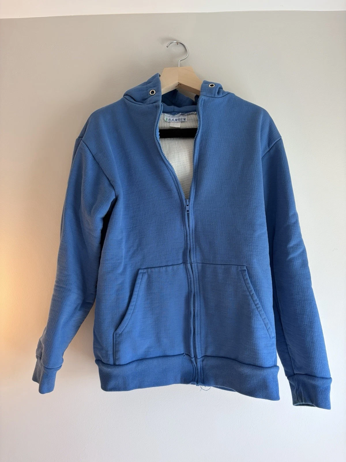 Vintage Camber Thermal Lined Hoodie In A Faded Royal Blue Size Large