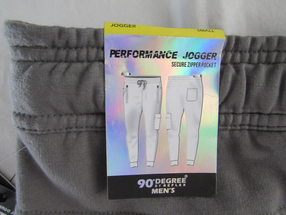 Pantalones de chándal de rendimiento de lana gris 90' DEGREE para hombre talla S bolsillo seguro con cremallera Foto 4 de 4