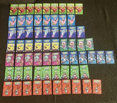 67x SpongeBob Coin Pusher Arcade Cards/Tokens - Lot w/ 4 Garys - Near Complete