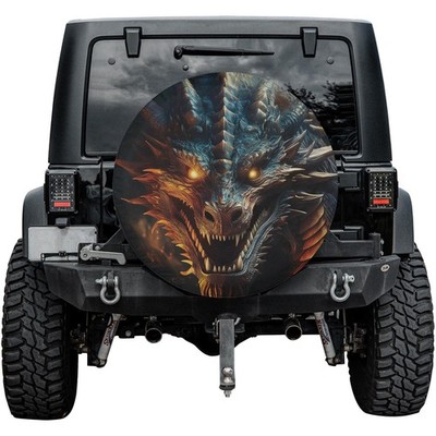 Dragon Print Spare Tire Cover Dragon's Awakening Waterproof Car Wheel