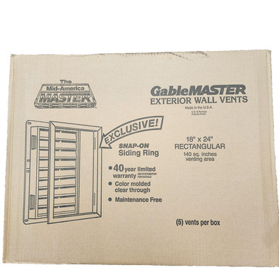 Mid America GableMaster Exterior Wall Vents 18x24 White 5 Pack Snap-On Ring USA