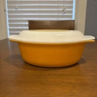 Vintage PYREX Daisy/Sunflower Oval 1 1/2 Qt Ovenware Casserole & Lid 043 & 943C