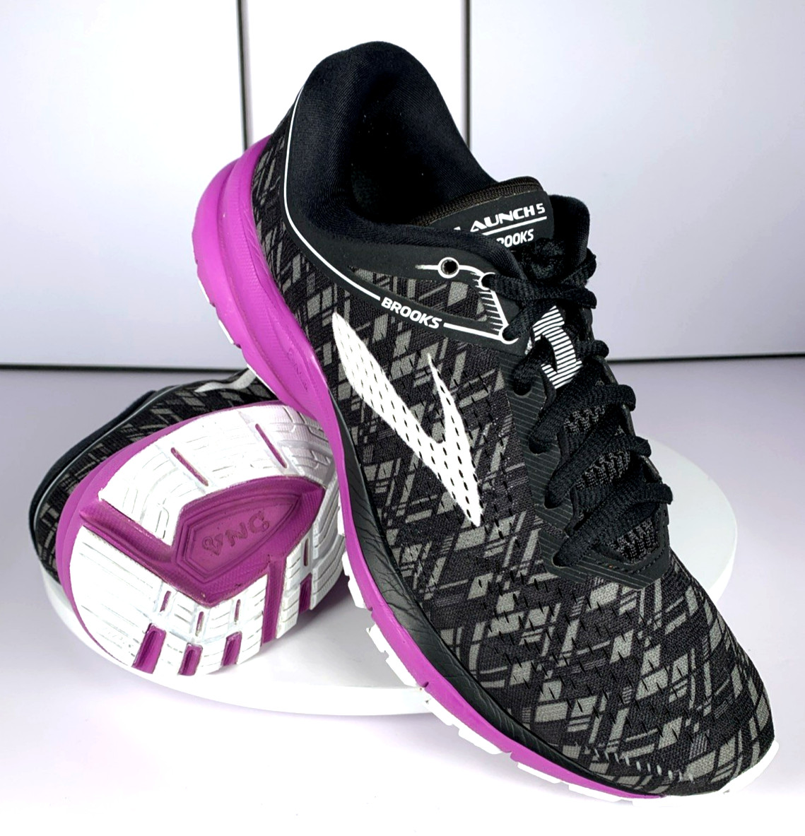 Brooks Womens Launch 5 1202661B090 Black Purple Running Shoes Sneakers, 8 NICE! image 3