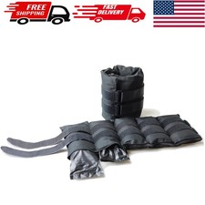 Adjustable Ankle Weights 10-20lb Pair - Enhance Workout Efficiency in Black