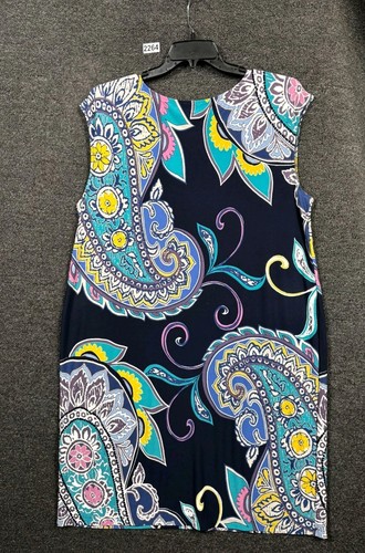 Chico's Shift Dress Womens Size 3 US XL Paisley Floral Multi Sleeveless Stretch - Picture 2 of 5