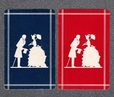 Vintage Swap Playing Cards 2 Deco Gent & Lady with Parasol Pair Card Collection