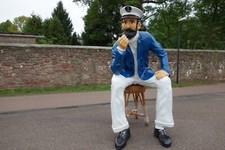 Seemann lebensgross 1,25m Kapitän Matrose Garten Deko Figur Maritim Dekoration