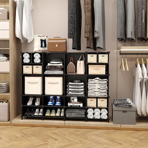 12-Cube Portable Closet Organizer - Customizable Storage Solution in Black - Picture 7 of 11