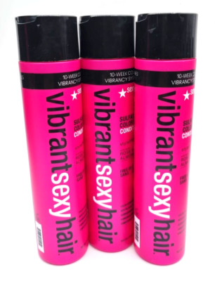 3  x Vibrant Sexyhair Color Lock Conditioner 300ml mit Rosen und Mandelöl