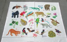 Michael Miller quilt-craft fabric ALPHABET JUNGLE PANEL mul 1 yd (ddc-12027)AtoZ