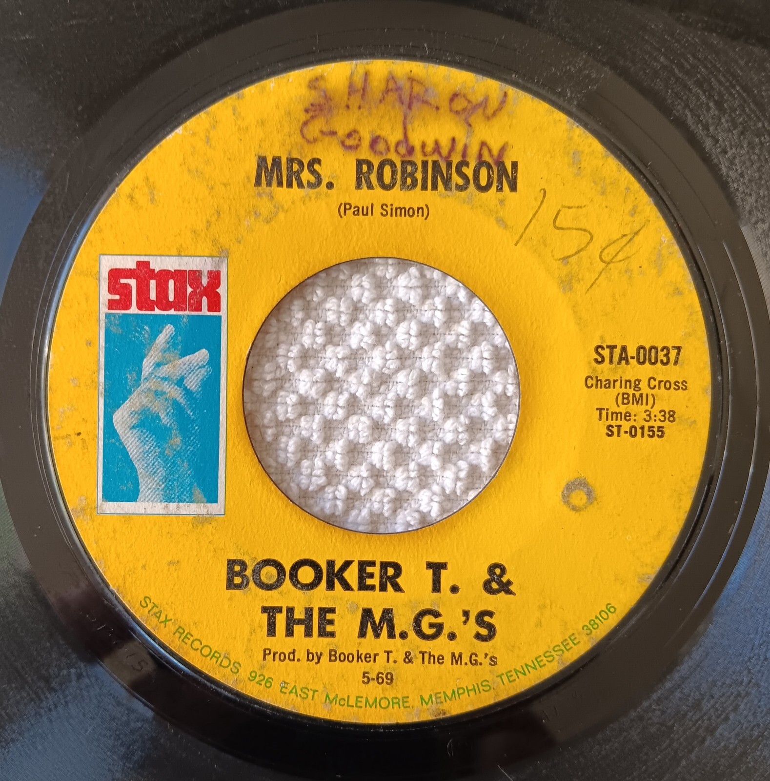 Booker T. & The M.G.'s, Mrs. Robinson/Soul Clap '69, 45rpm, Stax STA-0037