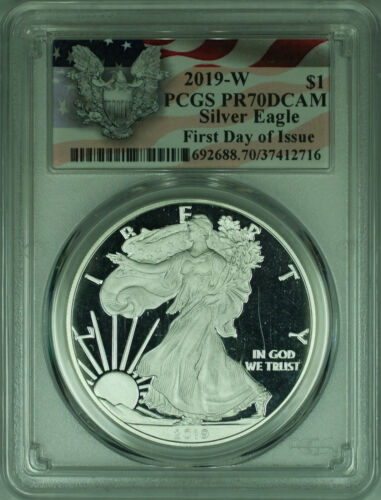 2019-W American Silver Eagle ASE Proof PCGS PR-70 DCAM First Day Issue - Picture 1 of 2