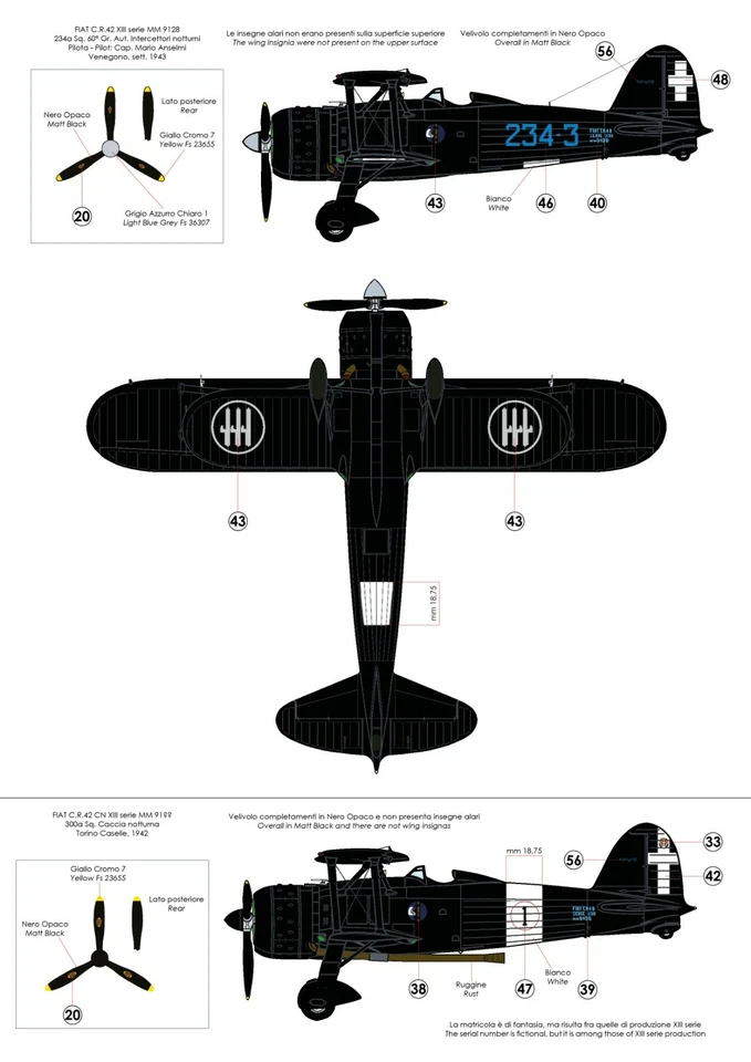 TAURO MODEL TM32/549 FIAT C.R.42 IN REGIA AERONAUTICA INSIGNA - SET 1 (ICM) 1:32 - Immagine 3 di 3