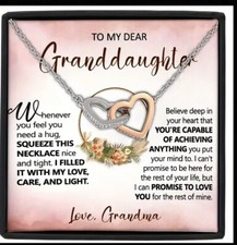 To My Granddaughter Heart Necklace Gift From Grandma Birthday Christmas Gift