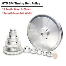 HTD 5M Timing Belt Pulley BF-Type 19T Bore 6-20mm For 15/20mm Wide Timing Belt