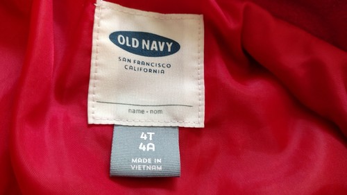Old Navy Girls Size 4T Pea Coat Cute Red Blazer Jacket Fall Winter Lined - Picture 6 of 6