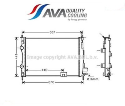 DNA2287 Radiator, Engine Cooling (AVA)