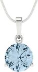White Gold Solitaire Pendant Without Chain 1.55 ctw Natural Blue Topaz Solid 10K