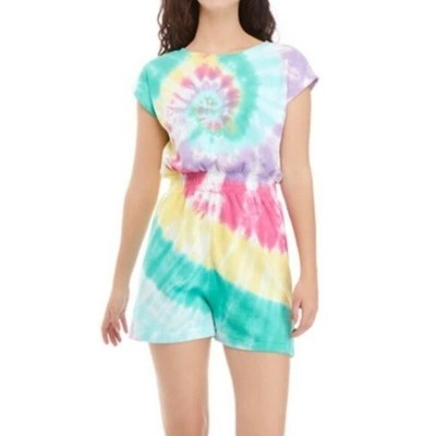 New Cabana Crown & Ivy Tie Dye Romper Coverup Beach Soft Knit Colorful Size XL