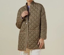 $298 Monrow Women's Green Quilted Bomber Jacket Size M