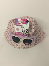 Disney Minnie Mouse Beach Hat And Sunglasses Set 0-3 Years Toddler NET Heart