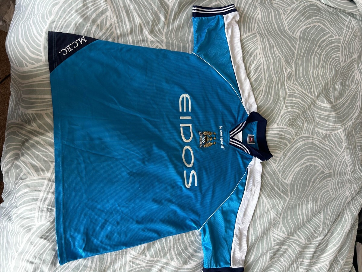 MANCHESTER CITY HOME FOOTBALL SHIRT 99-01 LE COQ SPORTIF