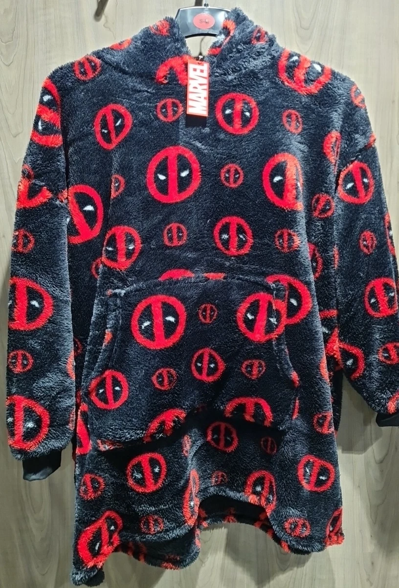 Marvel Deadpool BlackRed Blanket Oversized SnuddyHoodie - L-XL Limited  Stock!! | eBay