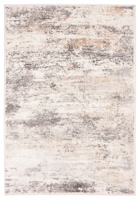 Modern Teppich Abstrakt Muster Kurzflor Wohnzimmerteppich Beige Blau Orange