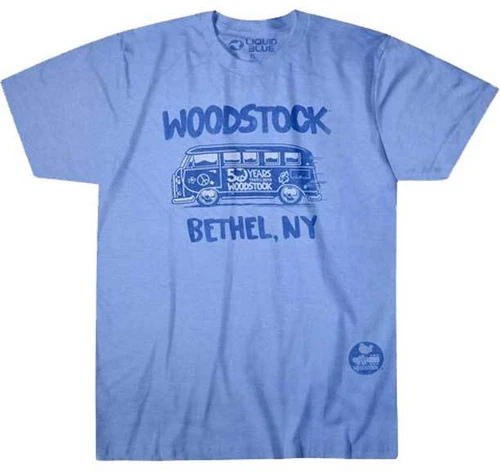 Woodstock Bethel Woods NY Catskills Bus Peace Music Love Hippy T Shirt 61875